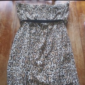 Lane Bryant Leopard Print Strapless Dress